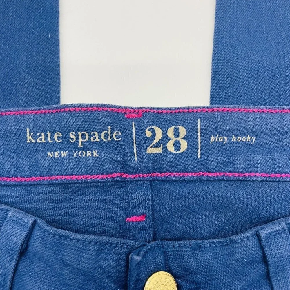 Kate Spade New York Womens Size 28 Broome Street Capri Jeans in French Navy $178